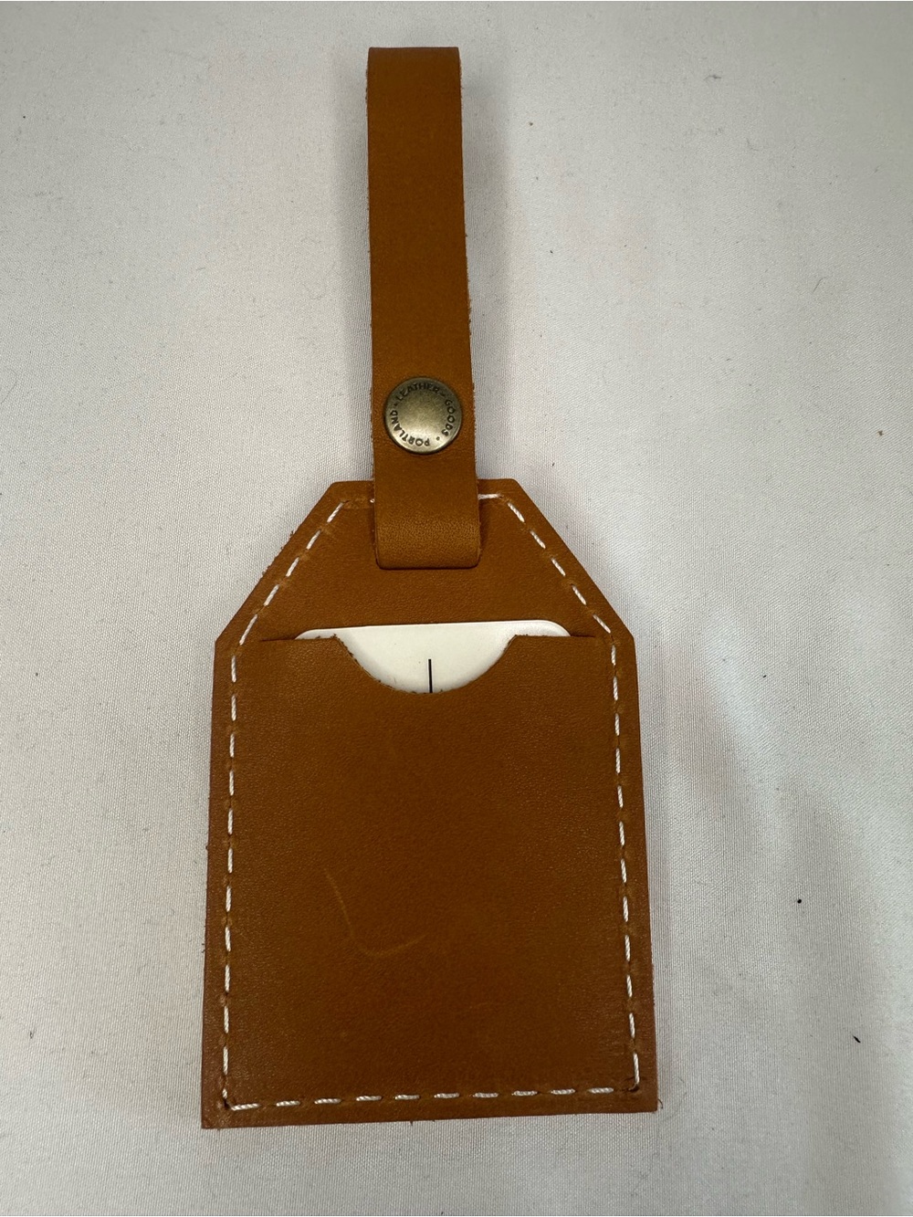 Portland Leather Luggage Tag - Tan "And So the Adventure Begins" - Picture 3 of 5